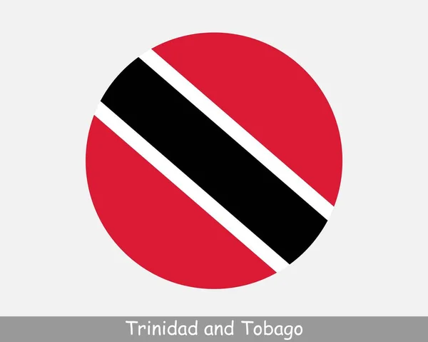 Trinidad Und Tobago Runden Kreis Flagge Trinidadisches Und Tobagonisches Rundes — Stockvektor