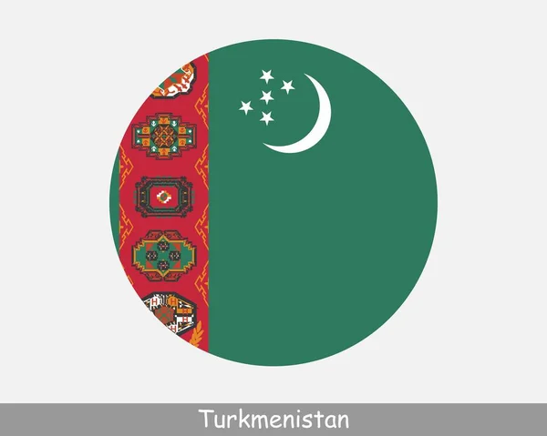 Turkmenistan Circle Flag Turkmenistani Circular Button Banner Icon Turkmen Turkmenian — Vetor de Stock