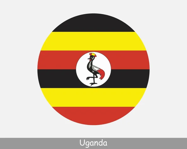 Uganda Circle Flag Ugandan Circular Button Banner Icon Eps Vector — Archivo Imágenes Vectoriales