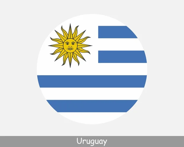 Uruguay Circle Flag Uruguayan Circular Button Banner Icon Eps Vector — Vetor de Stock
