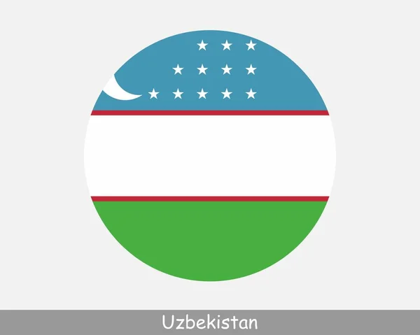 Флаг Узбекистана Круглого Круга Значок Узбекистанской Круглой Кнопки Вектор Узбекского — стоковый вектор