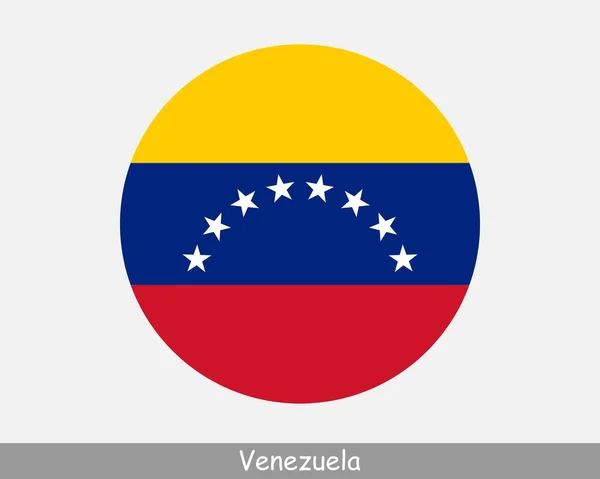 Venezuela Circle Flag Venezuelan Circular Button Banner Icon Eps Vector — 图库矢量图片