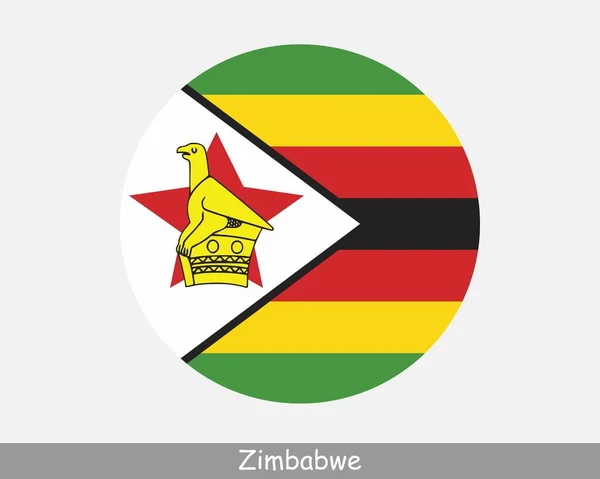 Zimbabwe Circle Flag Zimbabwean Circular Button Banner Icon Zimbo Flag — Archivo Imágenes Vectoriales