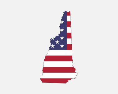 New Hampshire Map on American Flag. NH, USA State Map on US Flag. EPS Vector Graphic Clipart Icon