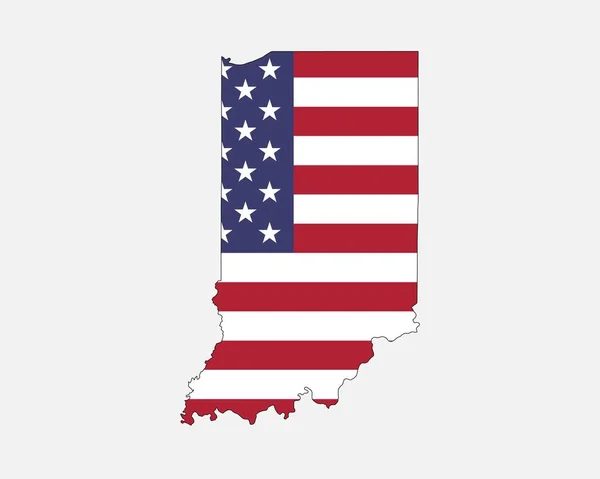 Indiana Map American Flag Usa State Map Flag Eps Vector —  Vetores de Stock