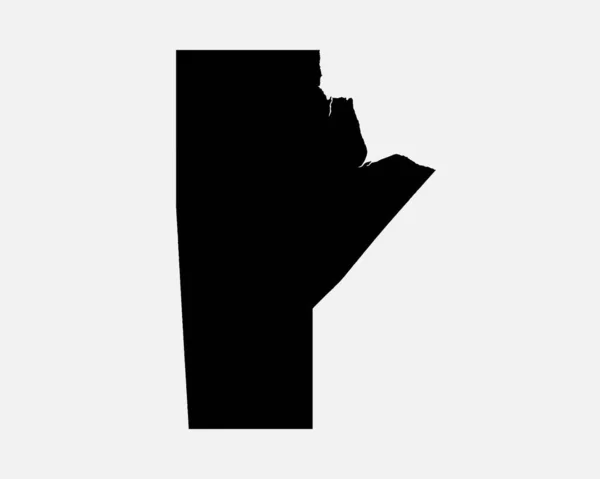 Manitoba Canada Map Black Silhouette Canadian Province Shape Geography Atlas — 스톡 벡터