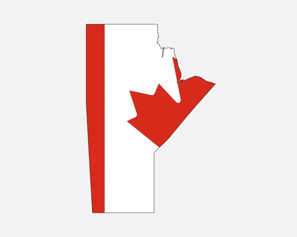 Manitoba Map Canadian Flag Province Map Canada Flag Eps Vector — Stockový vektor