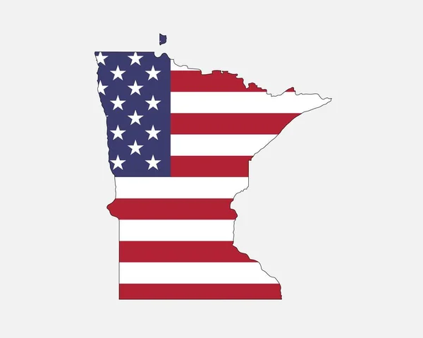 Minnesota Karte Auf Amerikanischer Flagge Usa State Map Auf Uns — Stockvektor