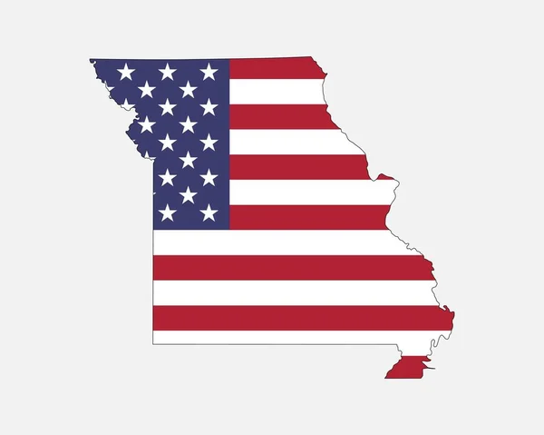 Missouri Map American Flag Usa State Map Flag Eps Vector — Stockový vektor