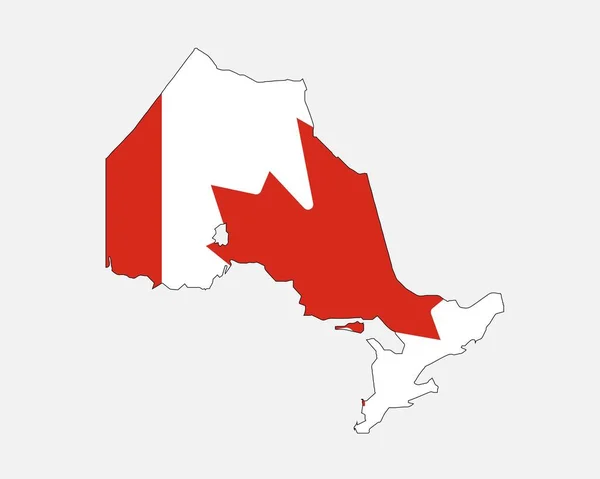 加拿大国旗上的安大略地图 加拿大国旗上的Ca省地图 Eps矢量图形气候图标 — 图库矢量图片