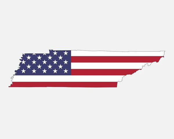 테네시 American Flag Usa State Map Flag Eps Vector Graphic — 스톡 벡터