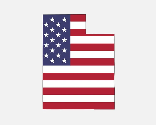 Utah Map American Flag Usa State Map Flag Eps Vector — Stock Vector