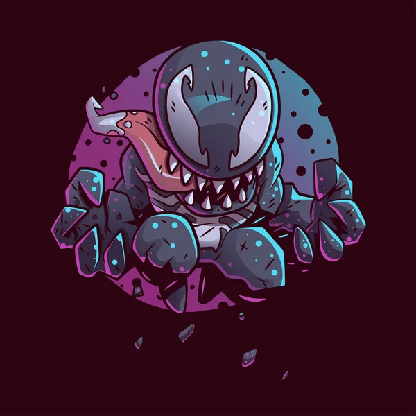 Ilustrace Venom Vhodné Pro Sticker Icon Shirt Související Podnikání — Stockový vektor