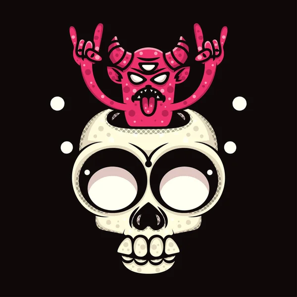 Illustratie Van Skull Monstersuitabel Voor Shirt Sticker Related Business — Stockvector