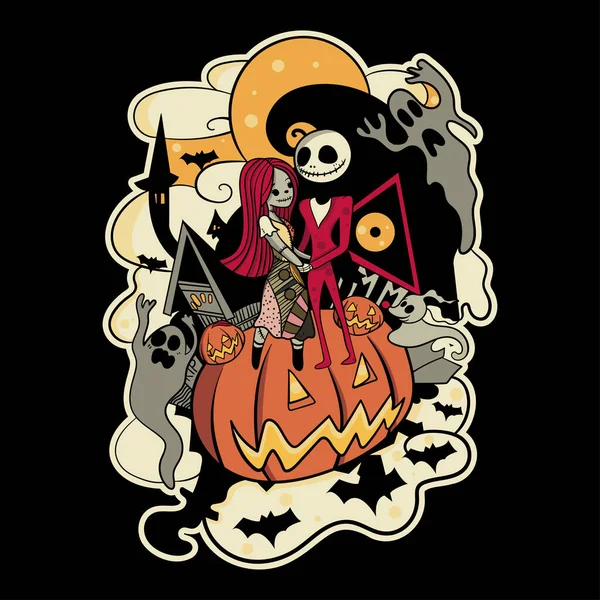 Illustration Von Halloween Für Charakter Sticker Shirt Illustration Stockillustration