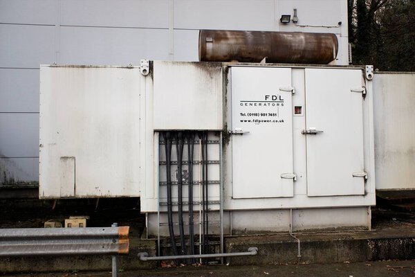 Diesel generator made by FDL Generators of Aldermaston, Berkshire, UK