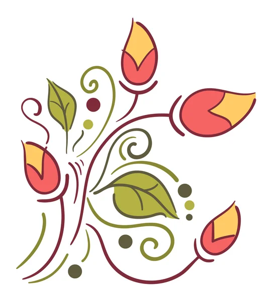 Patrón floral vectorial. Elementos para el diseño . — Vector de stock