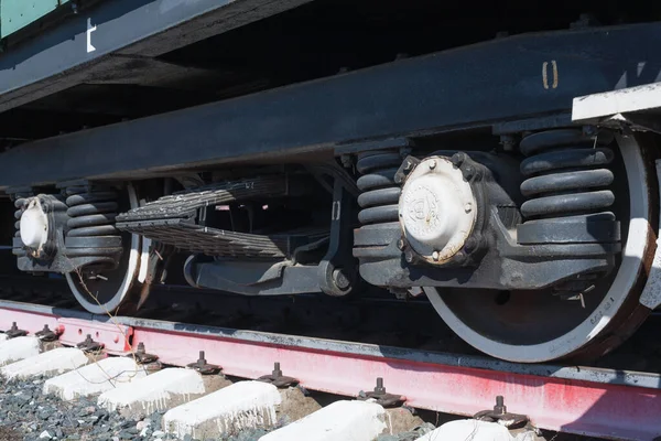 Dampflokomotive Freilichtmuseum Mega Dampflokomotive Ein Gigant Alter Zeiten Auf Einem — Stockfoto