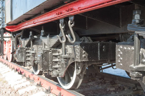 Dampflokomotive Freilichtmuseum Mega Dampflokomotive Ein Gigant Alter Zeiten Auf Einem — Stockfoto