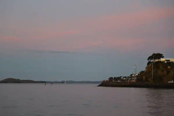 Sonnenuntergang Der Missionsbucht Von Auckland Neuseeland — Stockfoto