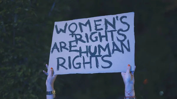 Varšava, Polsko 23.10.2020 - Protest proti potratům v Polsku Práva žen jsou lidská práva — Stock fotografie