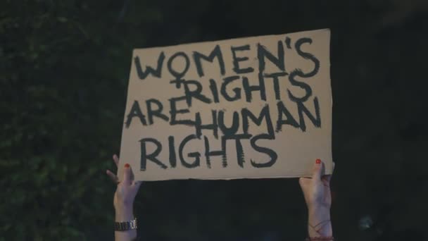 Варшава, Польша 23.10.2020 - Акция против абортов в Польше. Права женщин - это права человека — стоковое видео