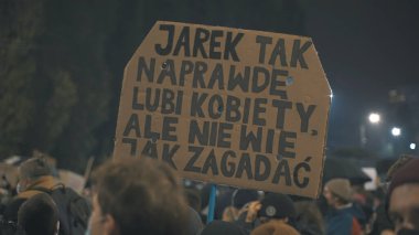 Varşova, Polonya 23.10.2020 - Polands kürtaj yasalarına karşı protesto.