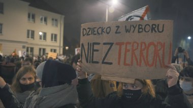 Varşova, Polonya 23.10.2020 - Polands kürtaj yasalarına karşı protesto.