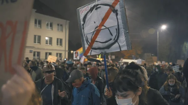 Warschau, Polen 23.10.2020 - Protest tegen de Poolse abortuswetgeving. — Stockfoto