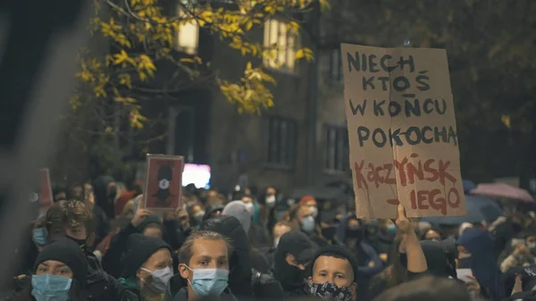 Warszawa 23.10.2020 - Protest przeciwko ustawom aborcyjnym Polaków. — Zdjęcie stockowe