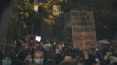 Varşova, Polonya 23.10.2020 - Polands kürtaj yasalarına karşı protesto.