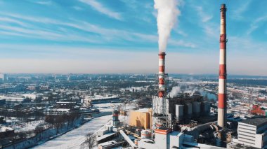 Smoke Coming Out From The Chimney In The Industrial Area Of Wroclaw