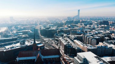 Drone view of the city of Wroclaw, the capital city of Lower Silesian Voivodeship 