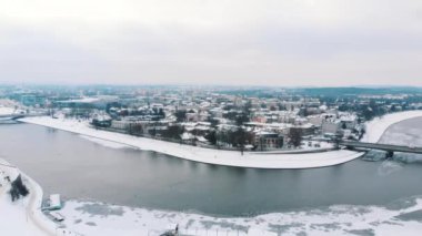 Slow-motion footage of Vistula river located in the Old Town district of Krakow