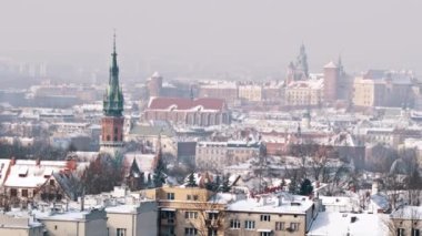 Panoramic footage of Wawel Royal Castle from Krakus Mound, the highest point in Krakow