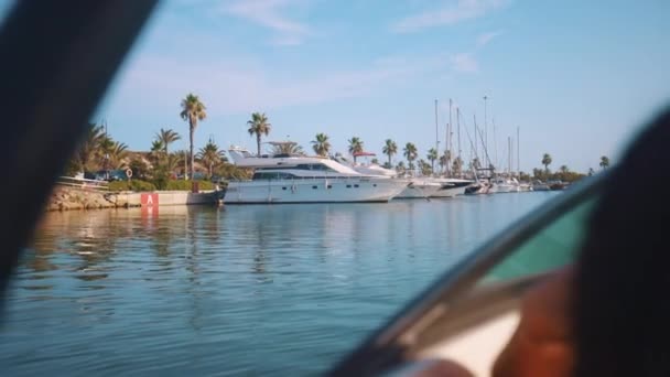 Benidorm İspanya Liman Manzarası Costa Blanca 'daki yat ve teknelerden — Stok video