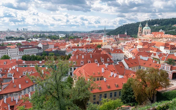 Beautiful Panorama Red Roofs Prague Czech Republic — Stock Photo, Image