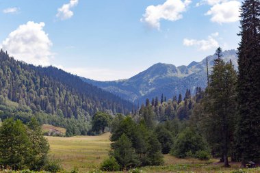 Kahverengi sokak lambası dağların arka planında
