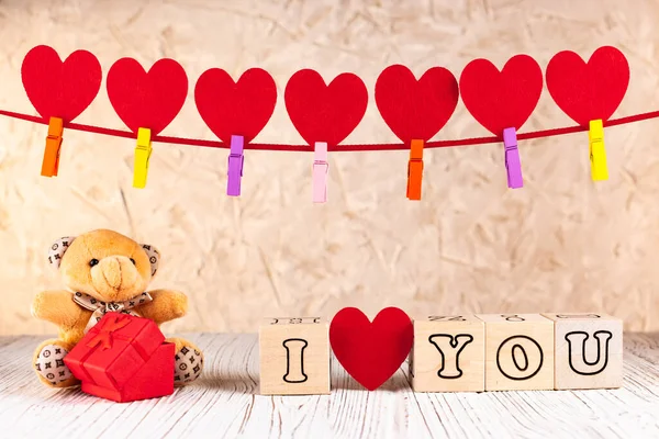 Tarjeta de San Valentín Te amo —  Fotos de Stock