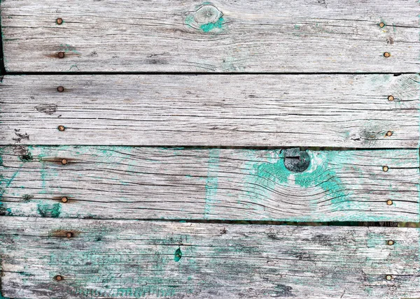 Staré dřevo s oloupanou modrou barvou, kopírovací prostor — Stock fotografie