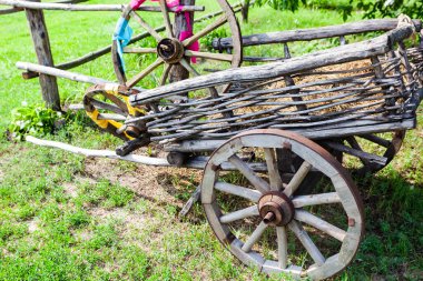 Klasik eşek arabası, kırsal envanter. Arkaplan olarak kullan