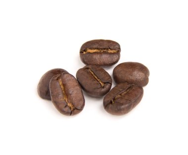 Altı kavrulmuş kahve çekirdeği.