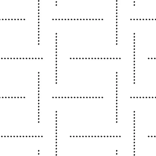 Vector witte zwarte stippen lijnen naadloos patroon — Stockvector