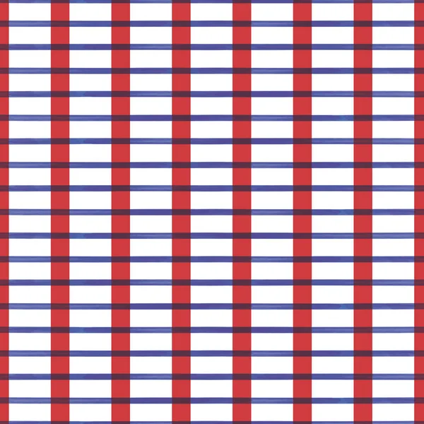 Vector rojo líneas azules blanco patrón sin costura rejilla — Archivo Imágenes Vectoriales