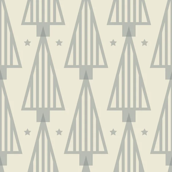 Vector gris crudo árbol de Navidad patrón sin costuras — Archivo Imágenes Vectoriales