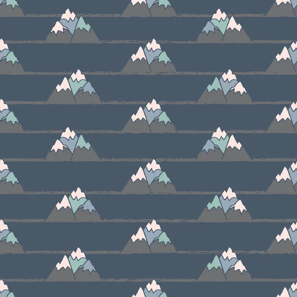 Vector gris oscuro azul montaña patrón sin costuras — Archivo Imágenes Vectoriales