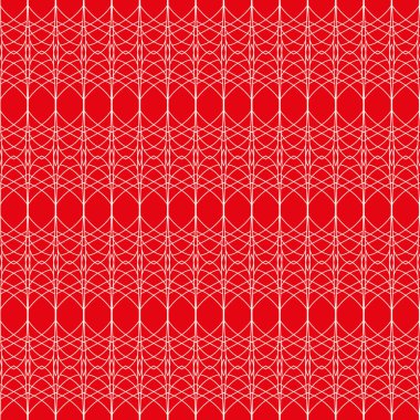 Vektör kırmızı beyaz dantel, hatlar kusursuz desen