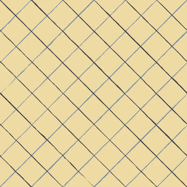 Vector líneas azules comprueban patrón amarillo sin costuras — Vector de stock