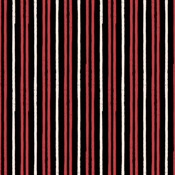 Vector white red stripes black seamless pattern — Stock Vector