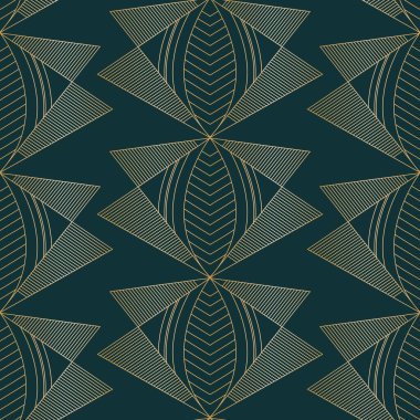 Vektör altın güveler sanat deco karanlık dikişsiz desen